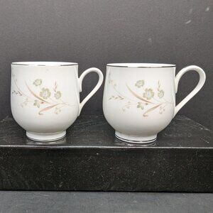 Sango Odette Pattern 6266 Porcelain 6 Oz Flat Teacup Green Blue Floral